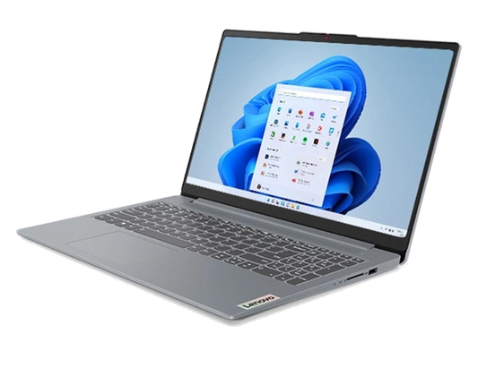 Lenovo IdeaPad Slim 3 15IRH8 laptop in Arctic Grey, open